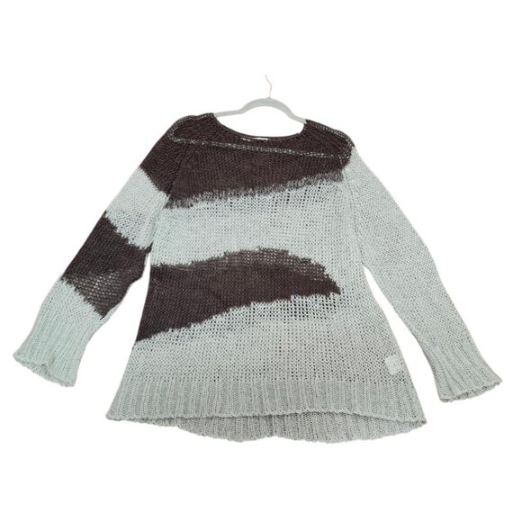 Theopen Product Boho Knit Mesh Sweater Multicolor Slouchy Pullover Artsy Grunge - Picture 7 of 15